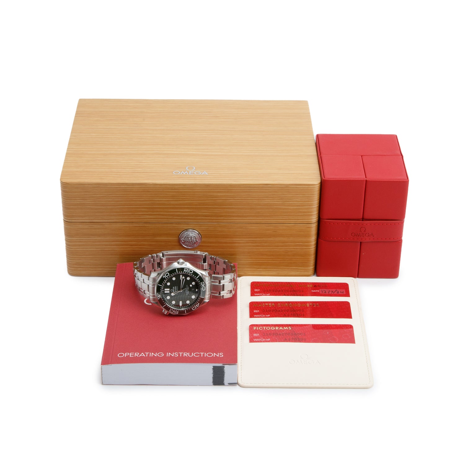 Omega 2024 Stainless Steel Seamaster Diver 300M Co-Axial Master Chronometer 42 MM Automatic Watch Green Dial w/ Box, Papers & Extra Strap