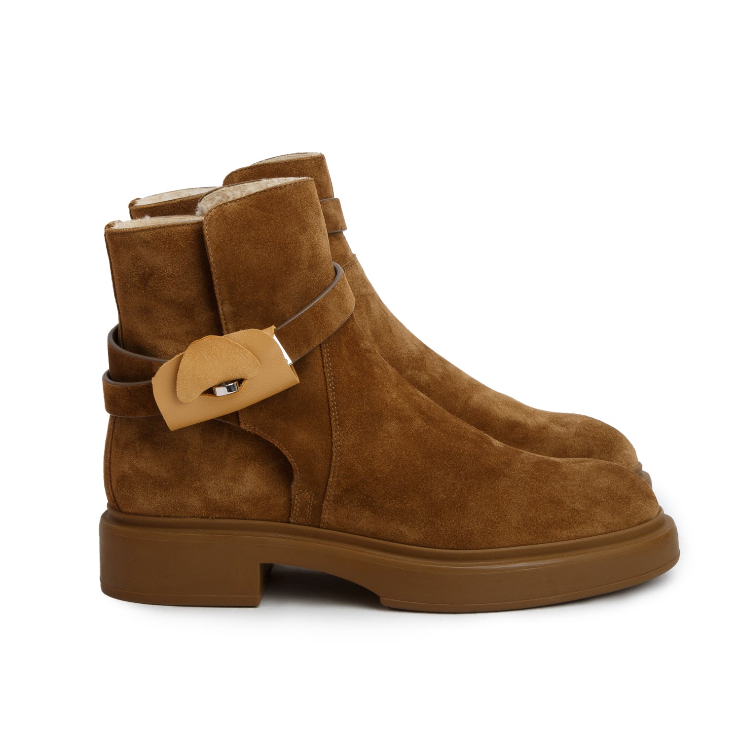Hermes Naturel/Ecru Veau Velours Bottines Jeff, Women's Size 37 w/ Box