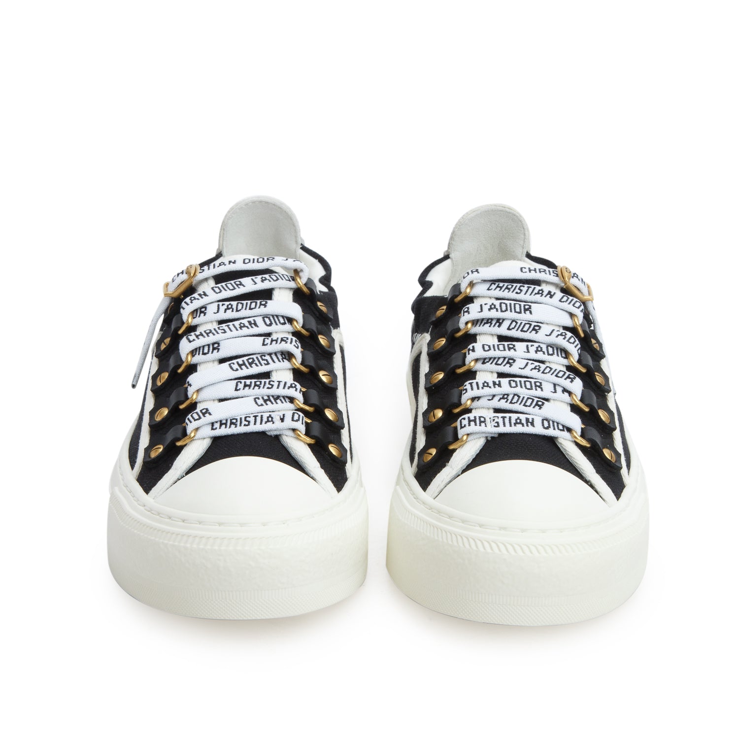 Christian Dior 2021 Black Canvas & Suede Walk'N'Dior Sneakers, Women's Size 34.5 w/ Box