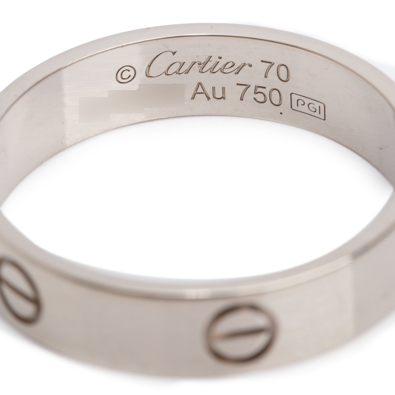 Cartier 18k White Gold 5.5 MM Love Ring, Classic Model, Size 70 13 w/ Box