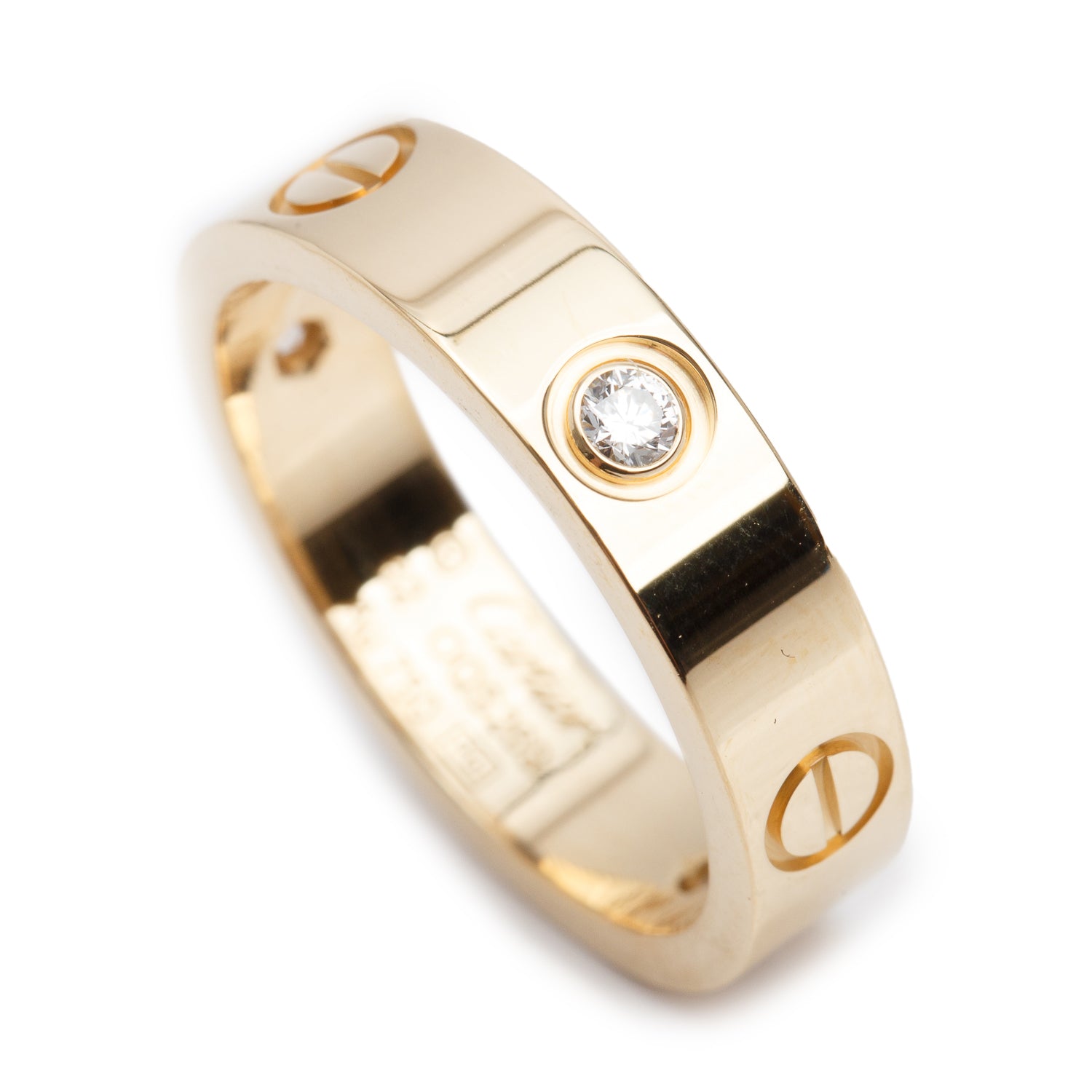 Cartier 2022 18k Yellow Gold 3 Diamond 5.5 MM Love Ring, Size 62 10 w/ Receipt