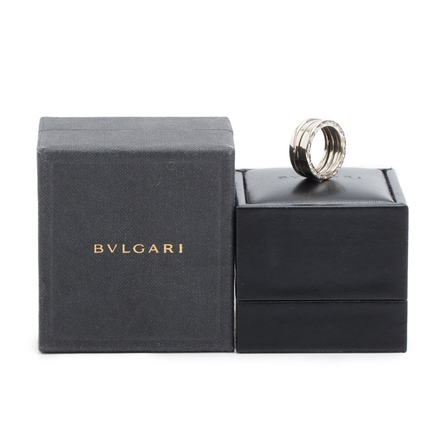 BVLGARI 18k White Gold B.Zero1 Three-Band Ring, Size 53 6.25 w/ Box