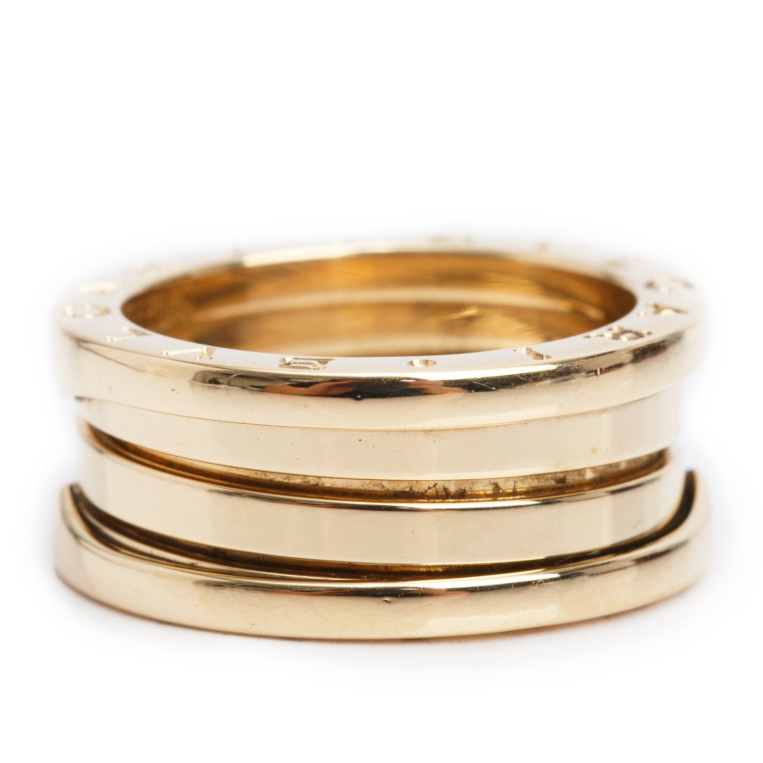 BVLGARI 18k Yellow Gold B.Zero1 3-Band Ring, Size 52 6 w/ Box