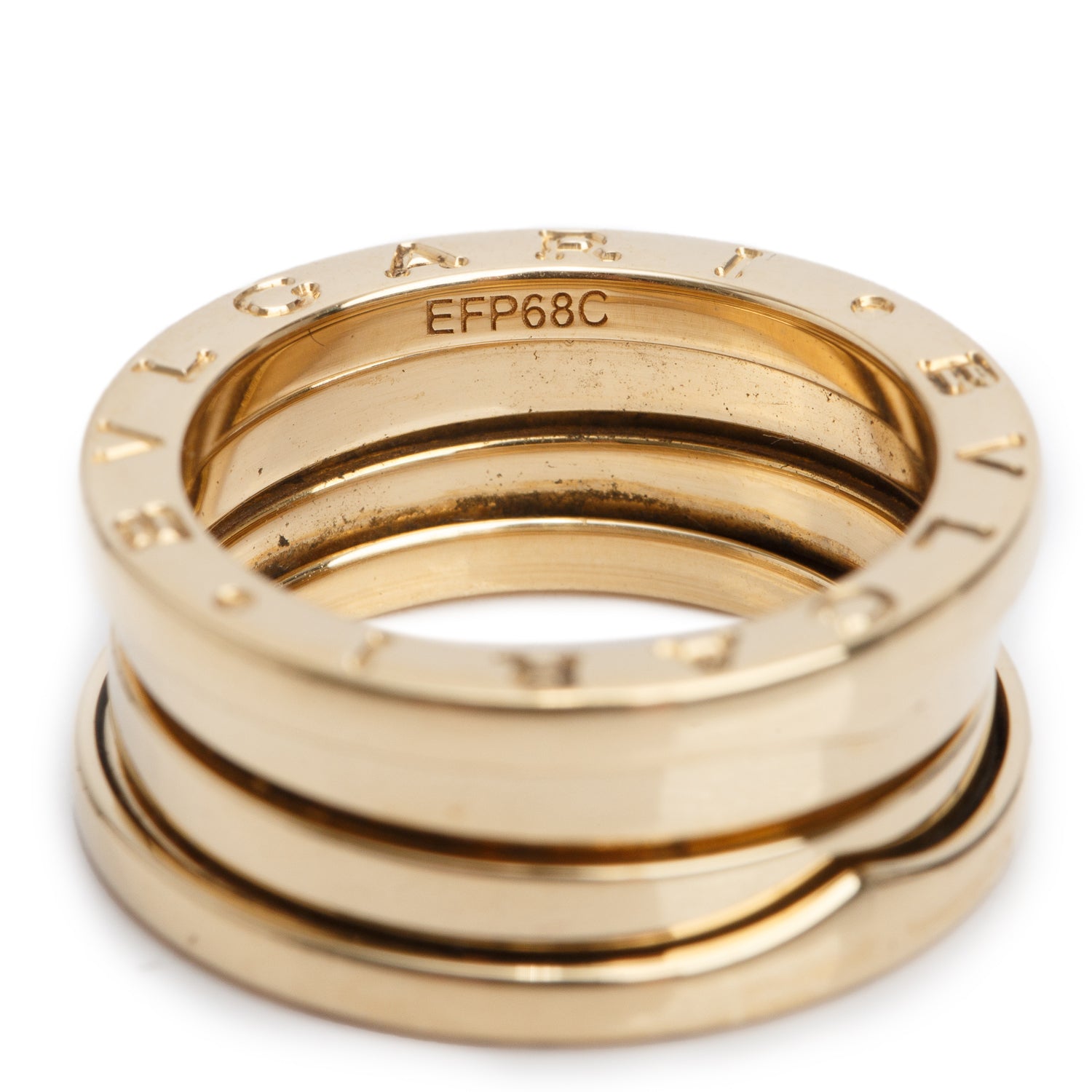 BVLGARI 18k Yellow Gold B.Zero1 3-Band Ring, Size 52 6 w/ Box