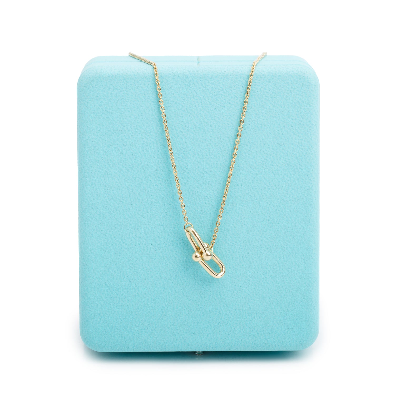 Tiffany & Co. 18k Yellow Gold HardWear Small Double Link Pendant Necklace w/ Box