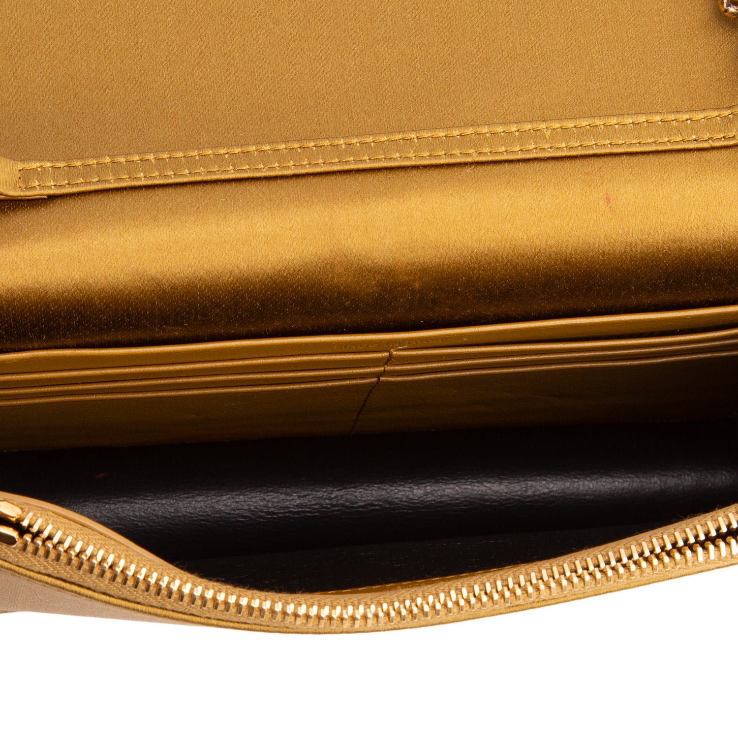 Saint Laurent 2023 Green Satin Small Kate Tassel Bag w/ Box