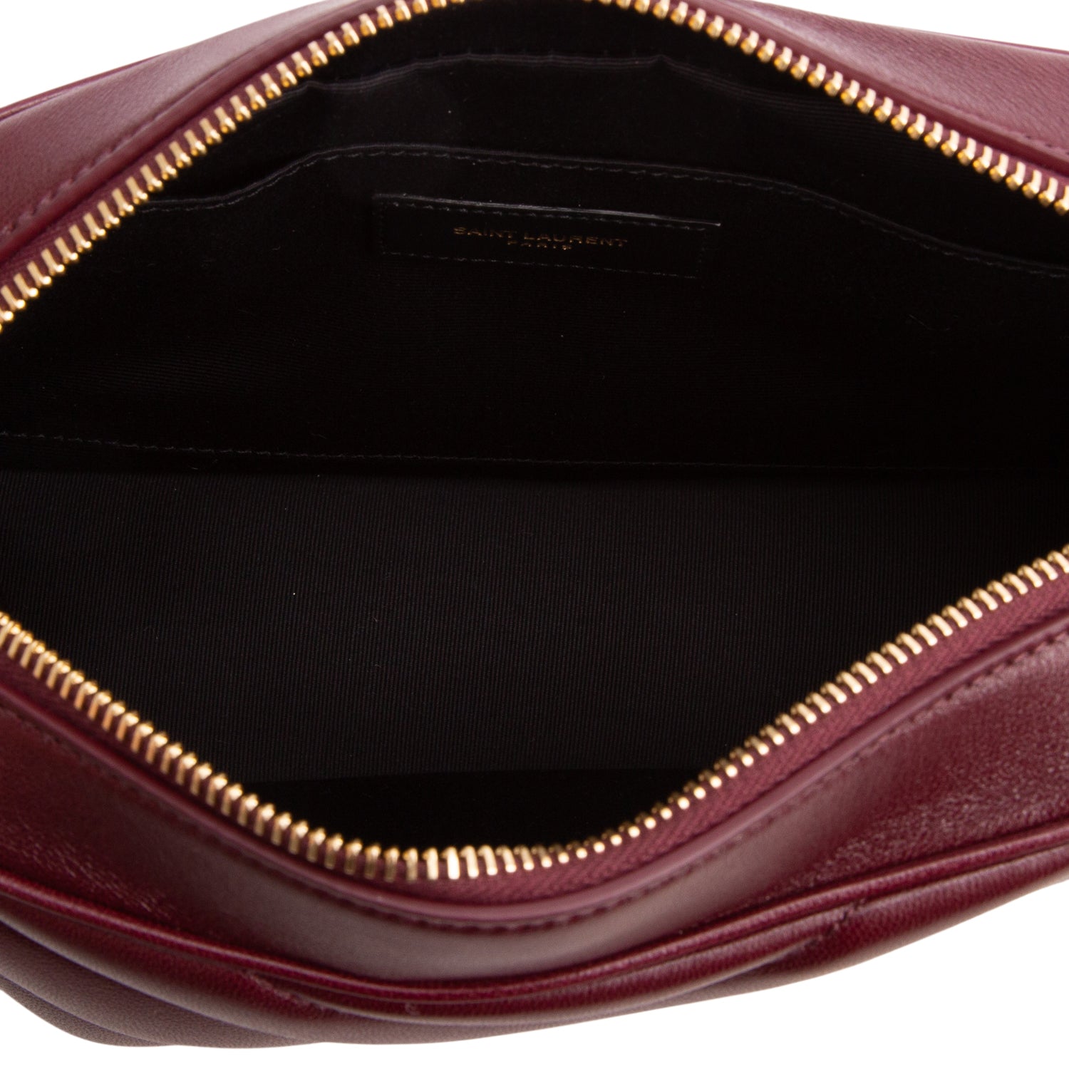 Saint Laurent 2025 Burgundy Lambskin Matelasse Loulou Medium Camera Bag w/ Box & Receipt
