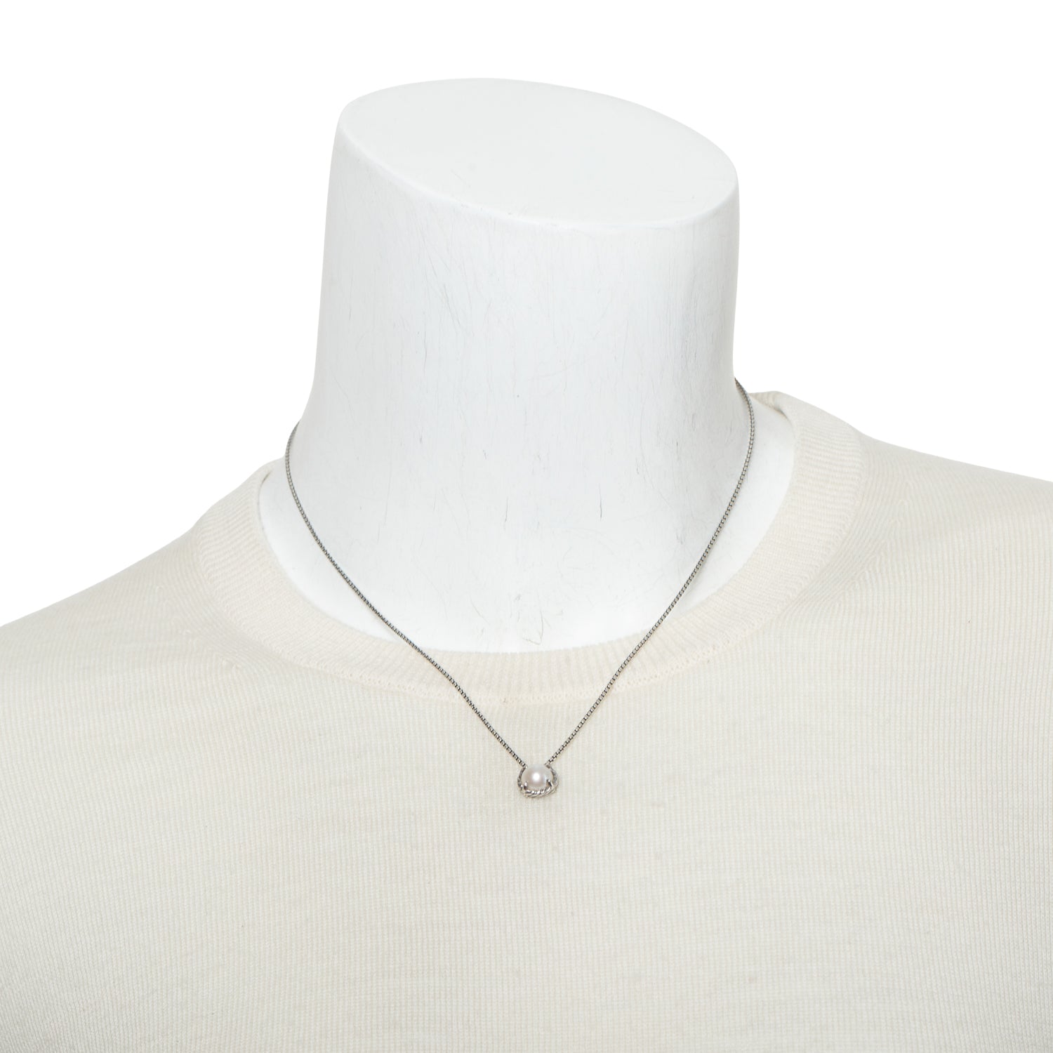 David Yurman Sterling Silver 8 MM Pearl Petite Chatelaine Pendant Necklace