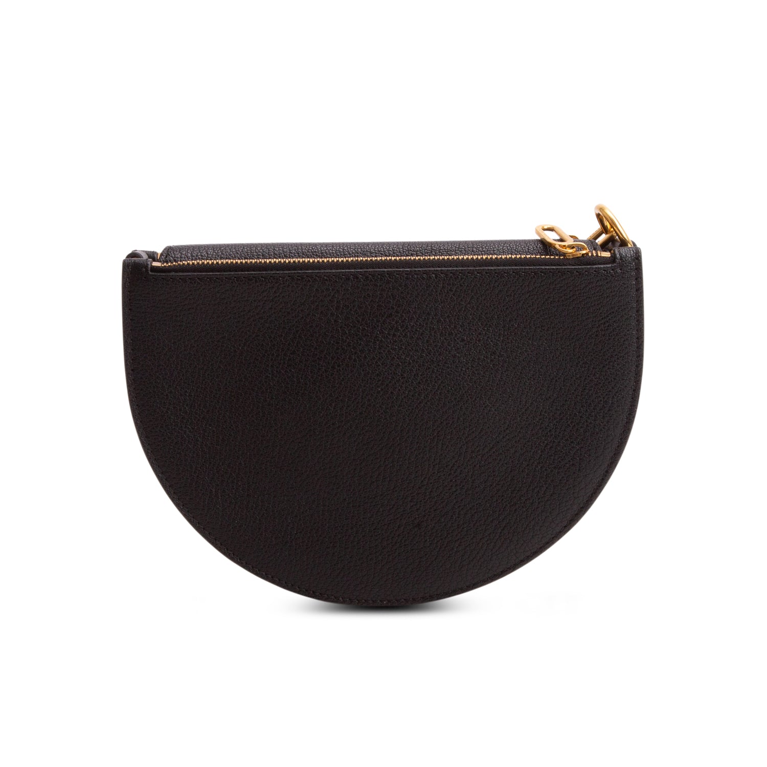Burberry Black Grained Leather Half Moon Chain Bag