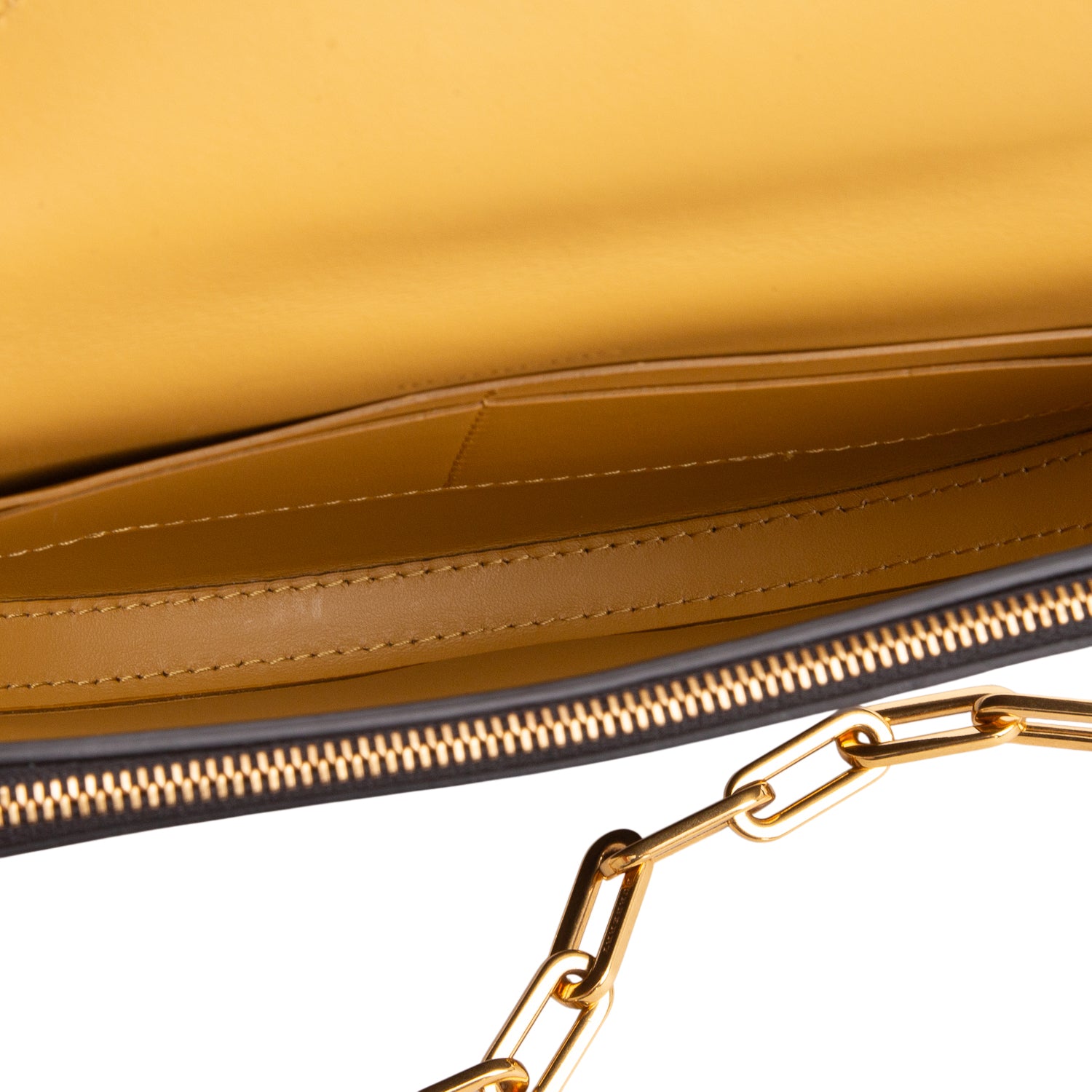 Burberry Black Grained Leather Half Moon Chain Bag
