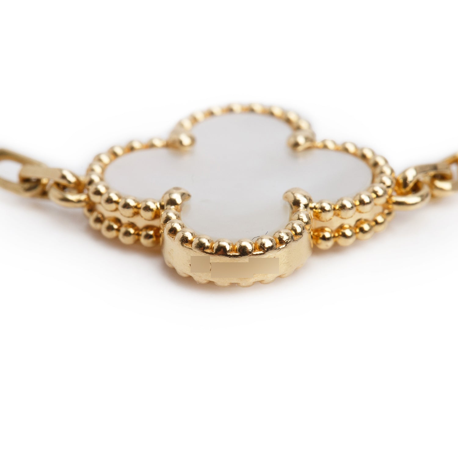 Van Cleef & Arpels 2024 18k Yellow Gold Vintage Alhambra 5 Motif Mother of Pearl Bracelet w/ Box & Certificate