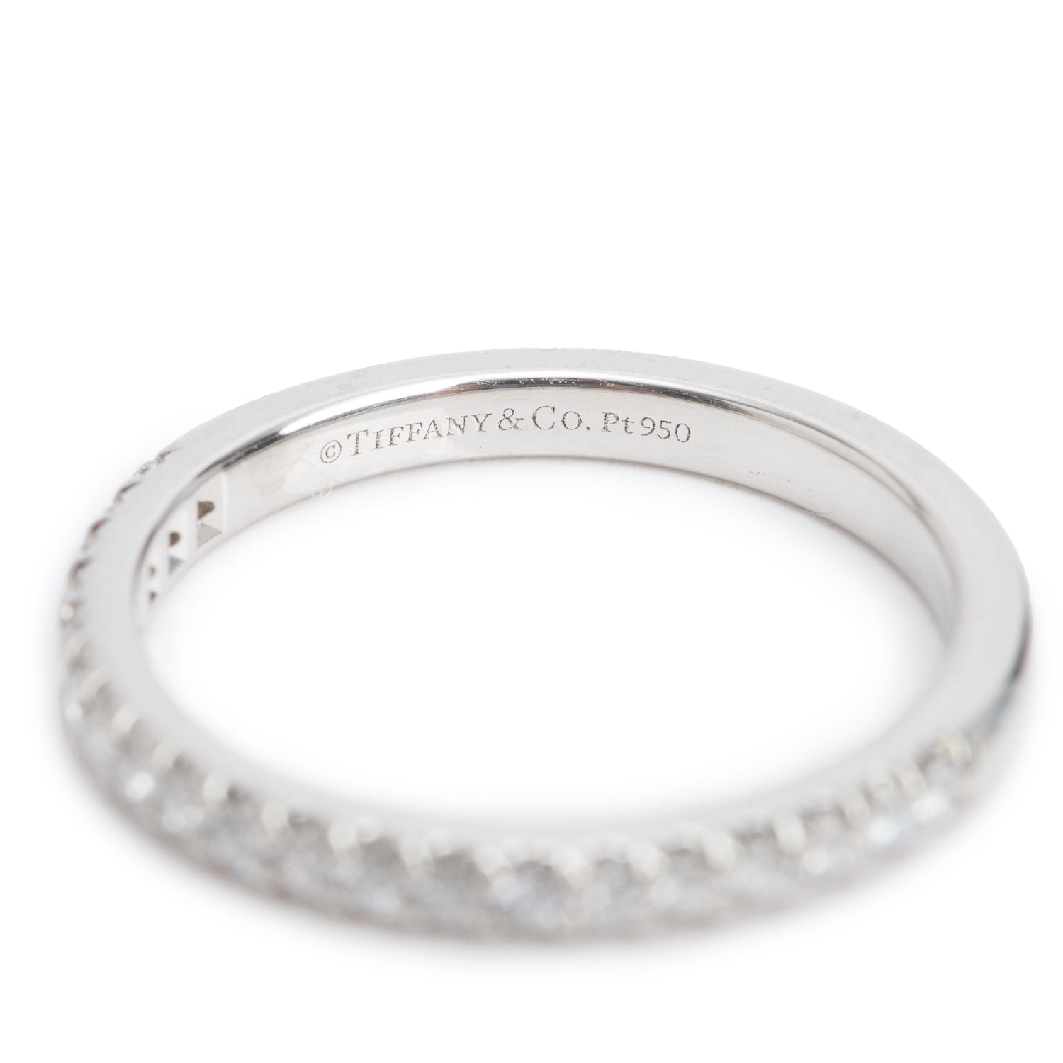 Tiffany & Co. Platinum Soleste Half Eternity Diamond Band Ring, Size 4 w/ Box