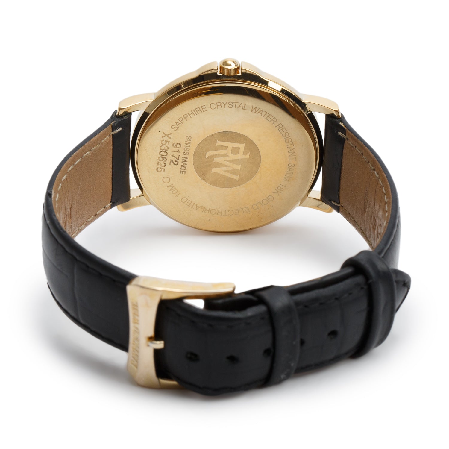 Raymond Weil 18k Gold-Plated Stainless Steel Tradition 34 MM Quartz Watch, White Dial 9172 w/ Box & Papers