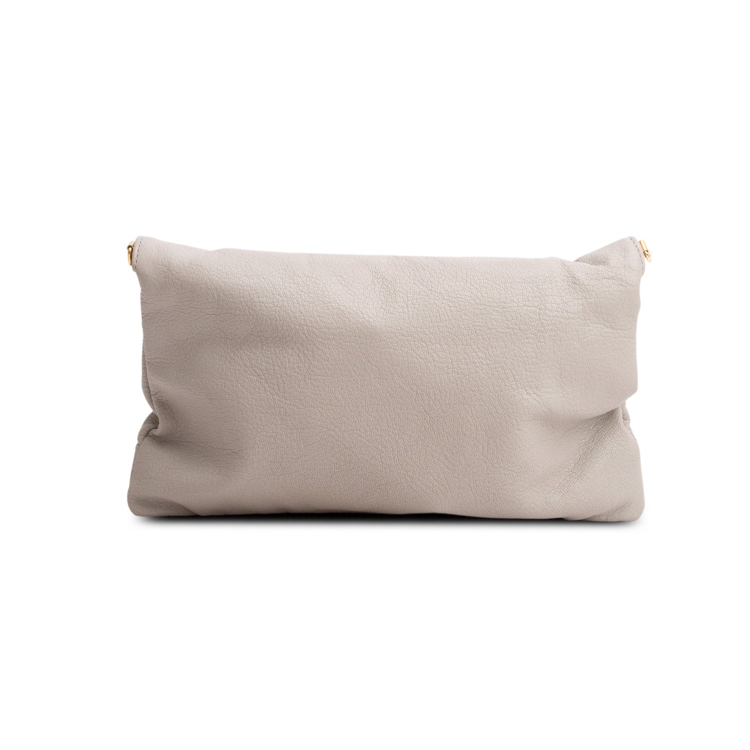 Balenciaga Grey Chevre Metallic Edge Hardware Envelope Clutch w/ Strap