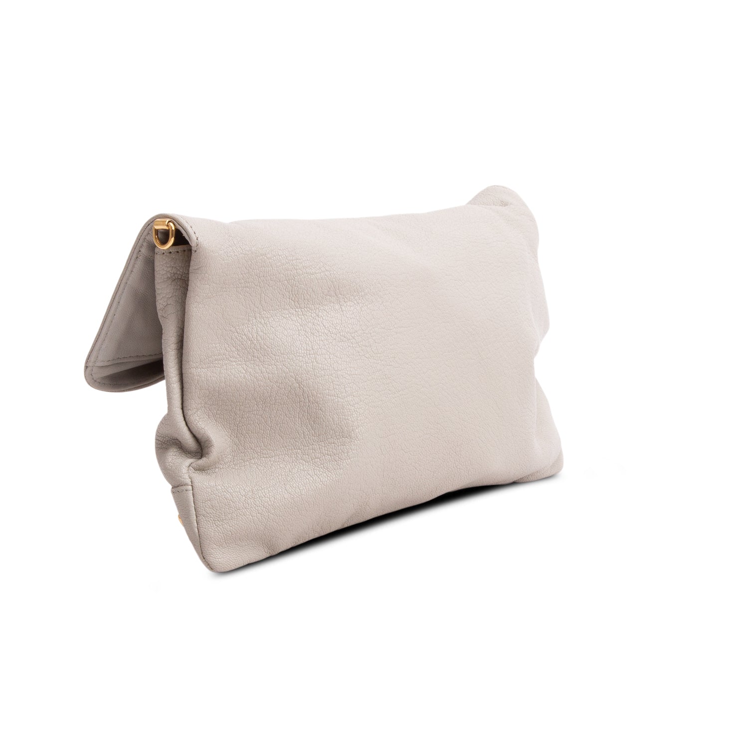 Balenciaga Grey Chevre Metallic Edge Hardware Envelope Clutch w/ Strap
