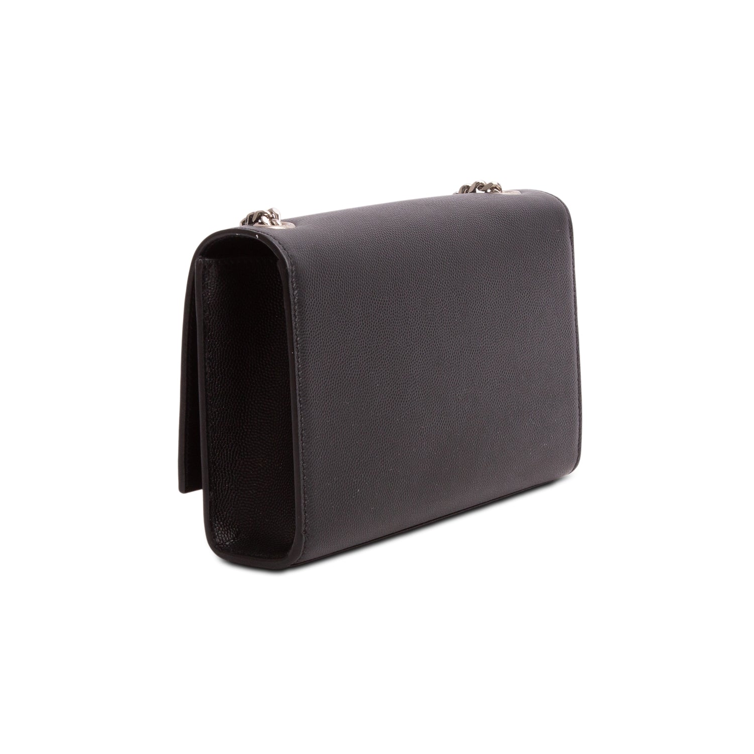 Saint Laurent 2023 Black Grain De Poudre Small Kate Chain Bag w/ Receipt