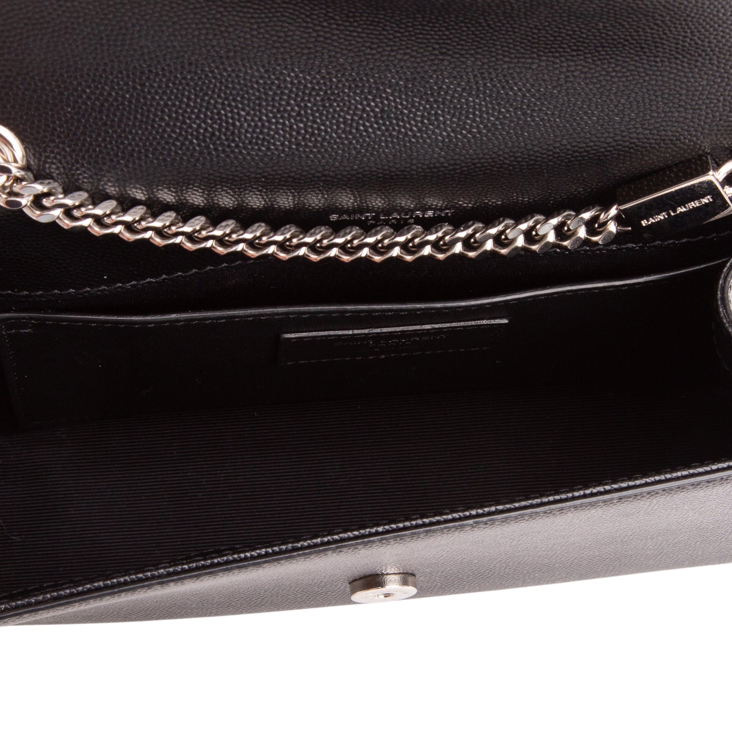 Saint Laurent 2023 Black Grain De Poudre Small Kate Chain Bag w/ Receipt