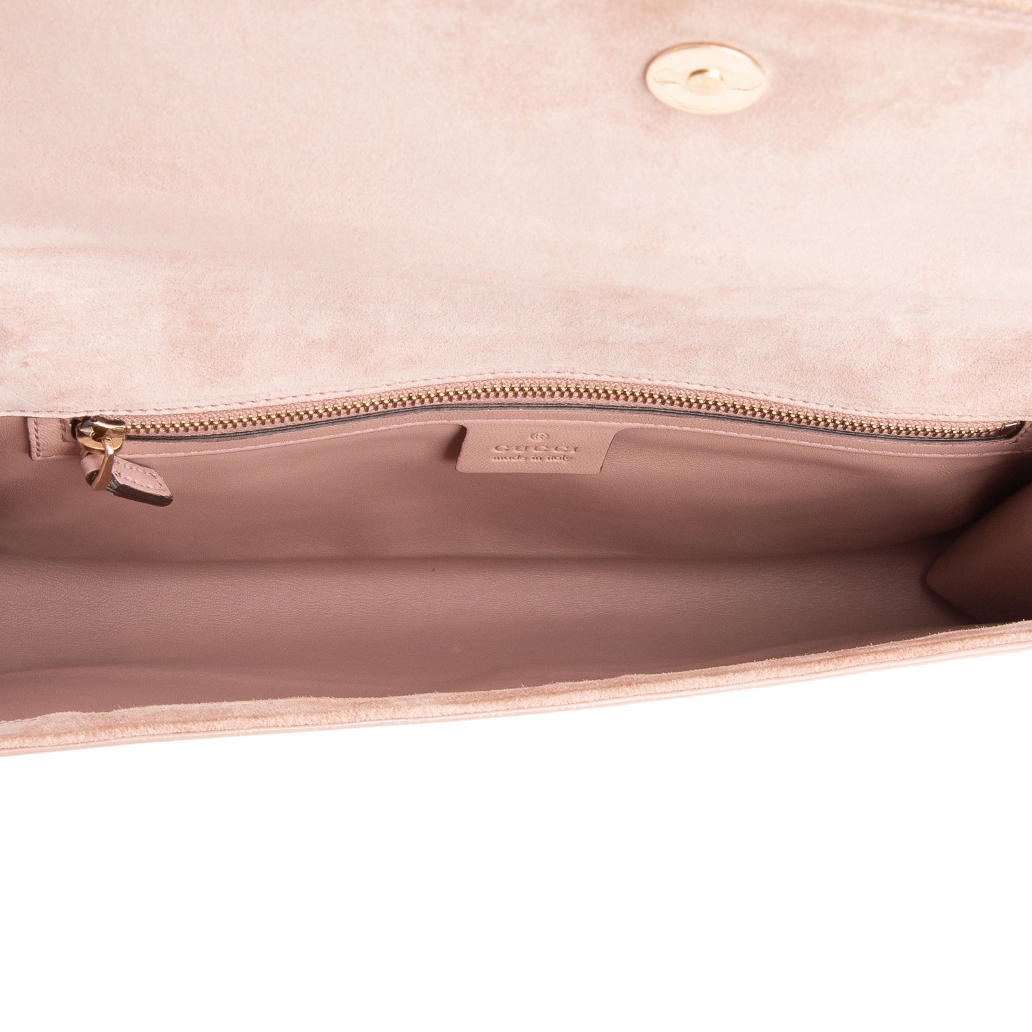 Gucci Pink Patent Leather Signature Small Broadway Clutch