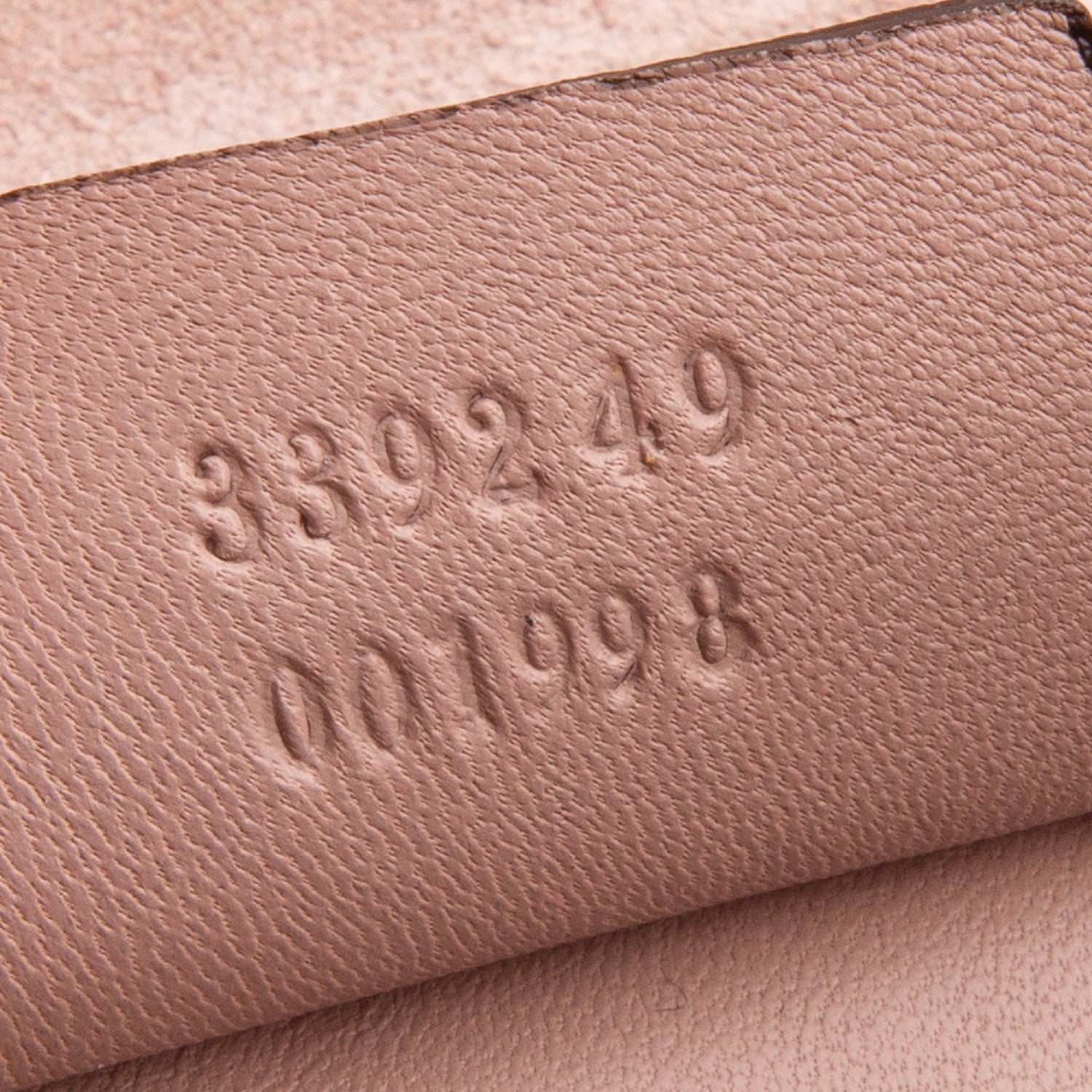 Gucci Pink Patent Leather Signature Small Broadway Clutch