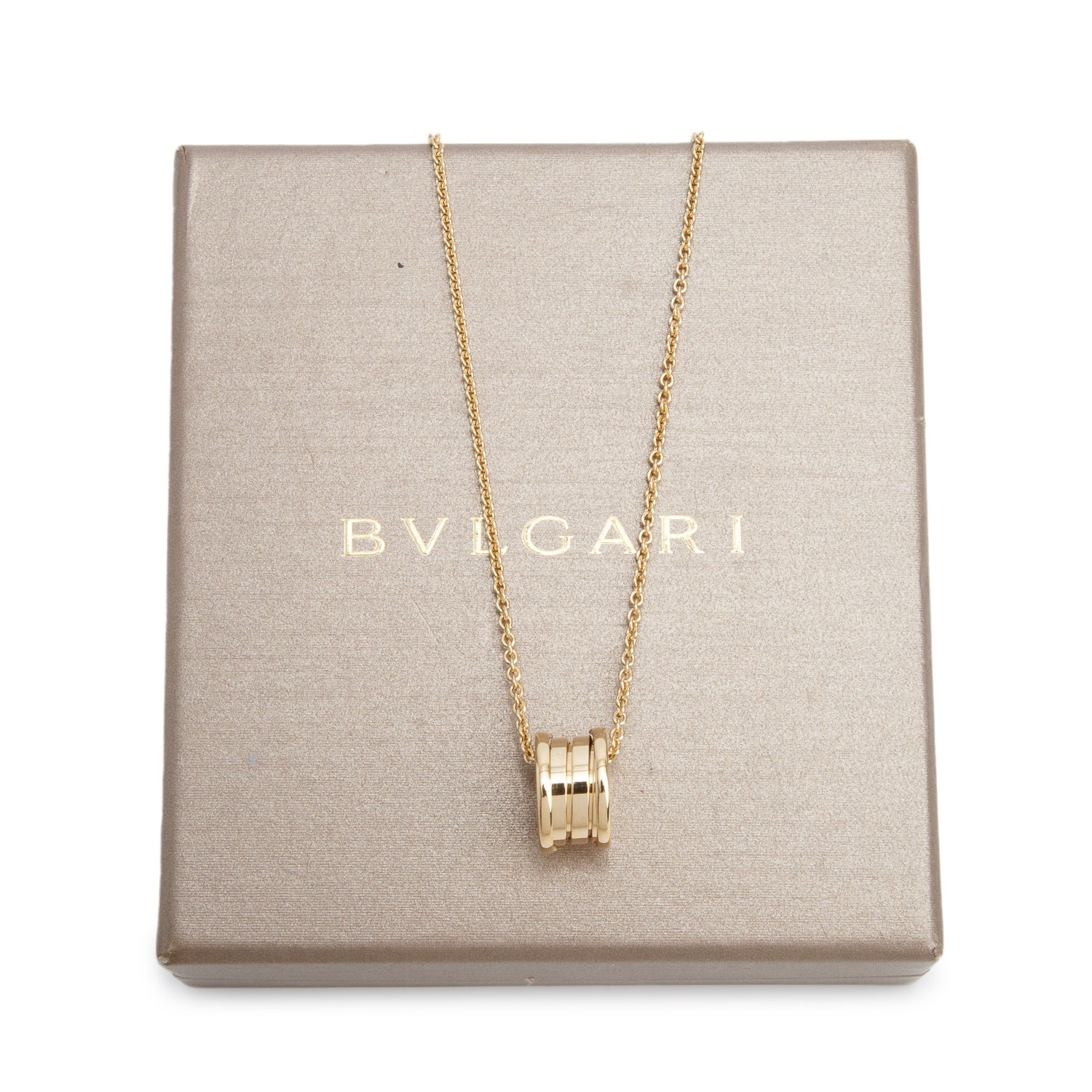 BVLGARI 2024 18k Yellow Gold B.Zero1 Pendant Necklace w/ Box