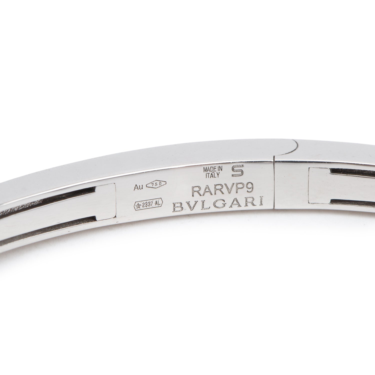 BVLGARI 2021 18k White Gold Pave Diamond Diva's Dream Bangle Bracelet SM w/ Box & Certificate