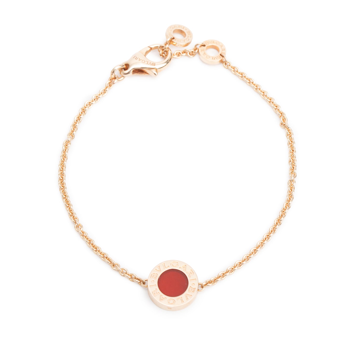 BVLGARI Bvlgari 2020 18k Rose Gold Carnelian & Mother Of Pearl Bracelet w/ Box & Certificate