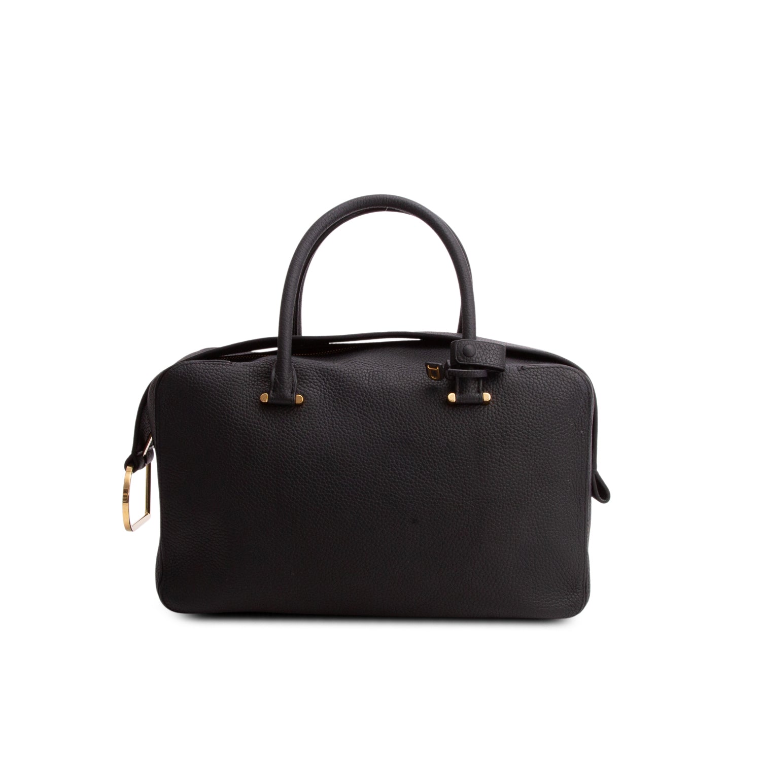 Delvaux Black Taurillon Cool Box MM w/ Strap