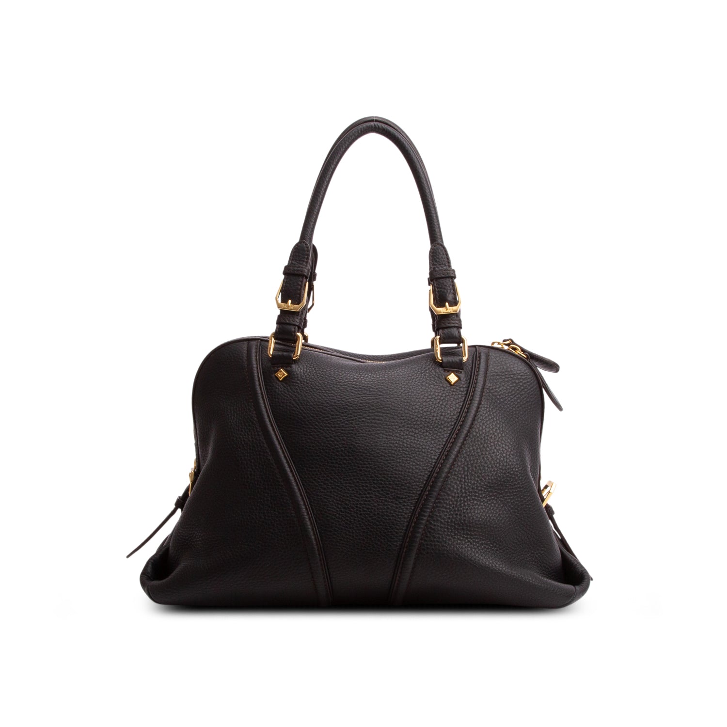 MCM Black Grained Leather Milla Satchel