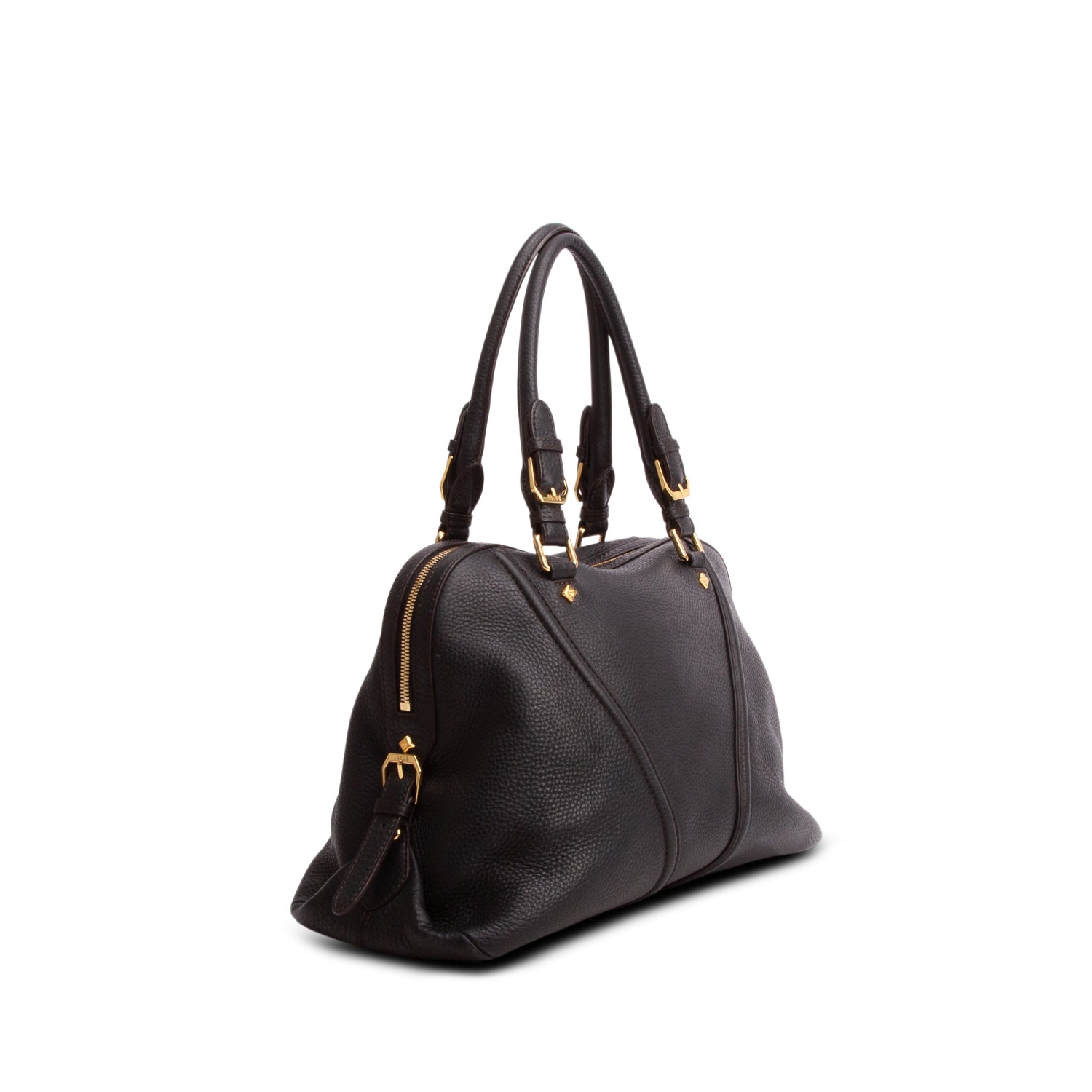 MCM Black Grained Leather Milla Satchel