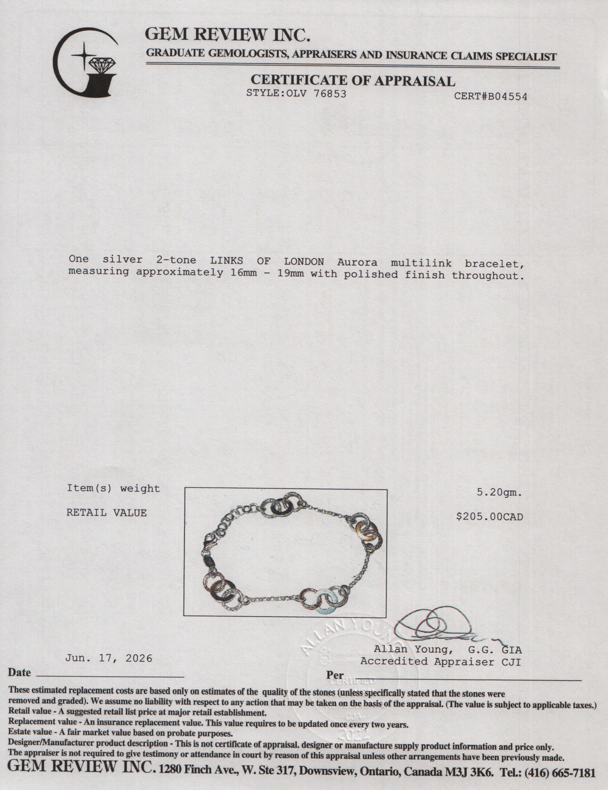 Links of London Two-Tone Sterling Silver Aurora Multi Link Bracelet