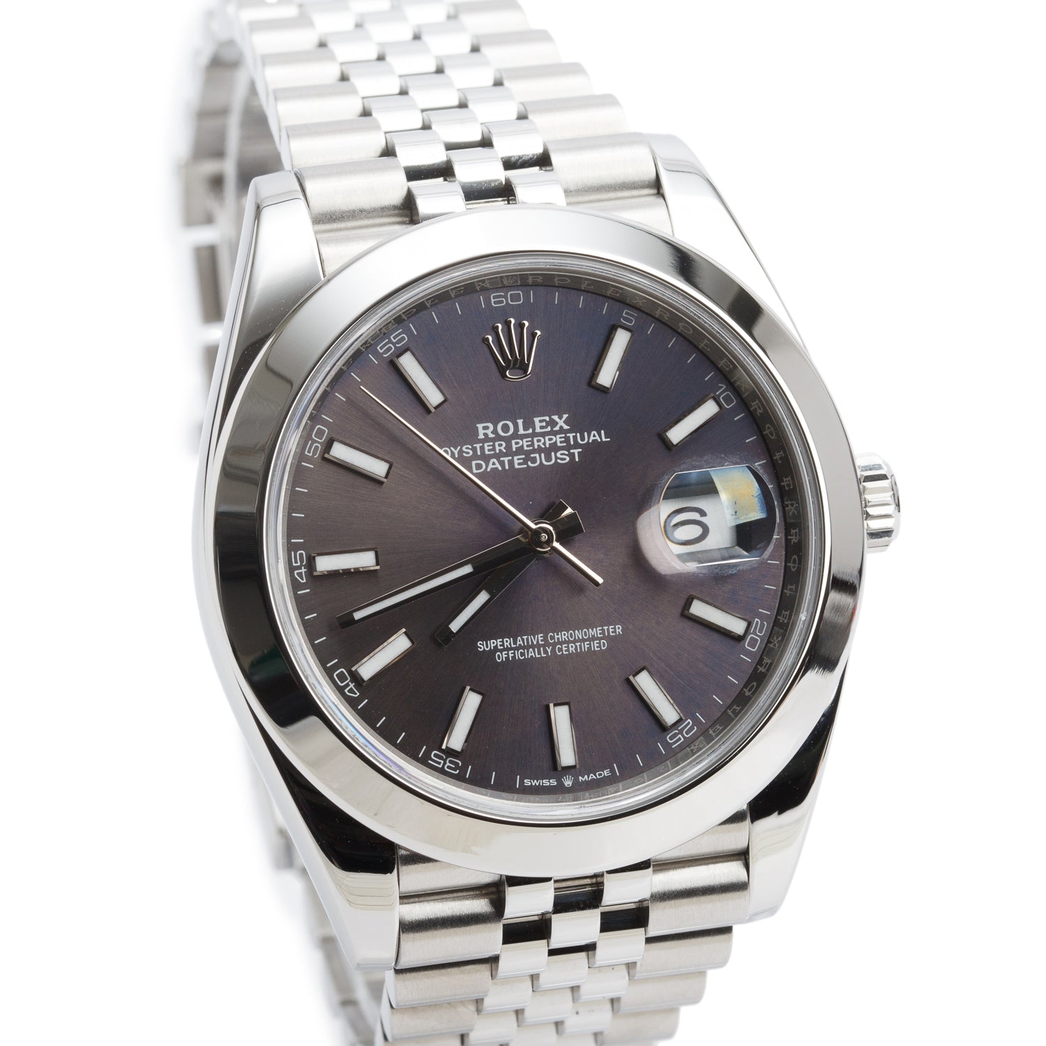 Rolex Stainless Steel Datejust 41 MM Slate Grey Dial Automatic Watch 126300 w/ Box