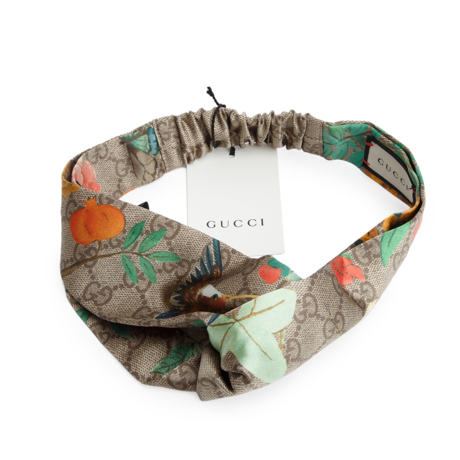 Gucci Monogram Tian Print Silk Duchesse Headband w/ Box & Receipt