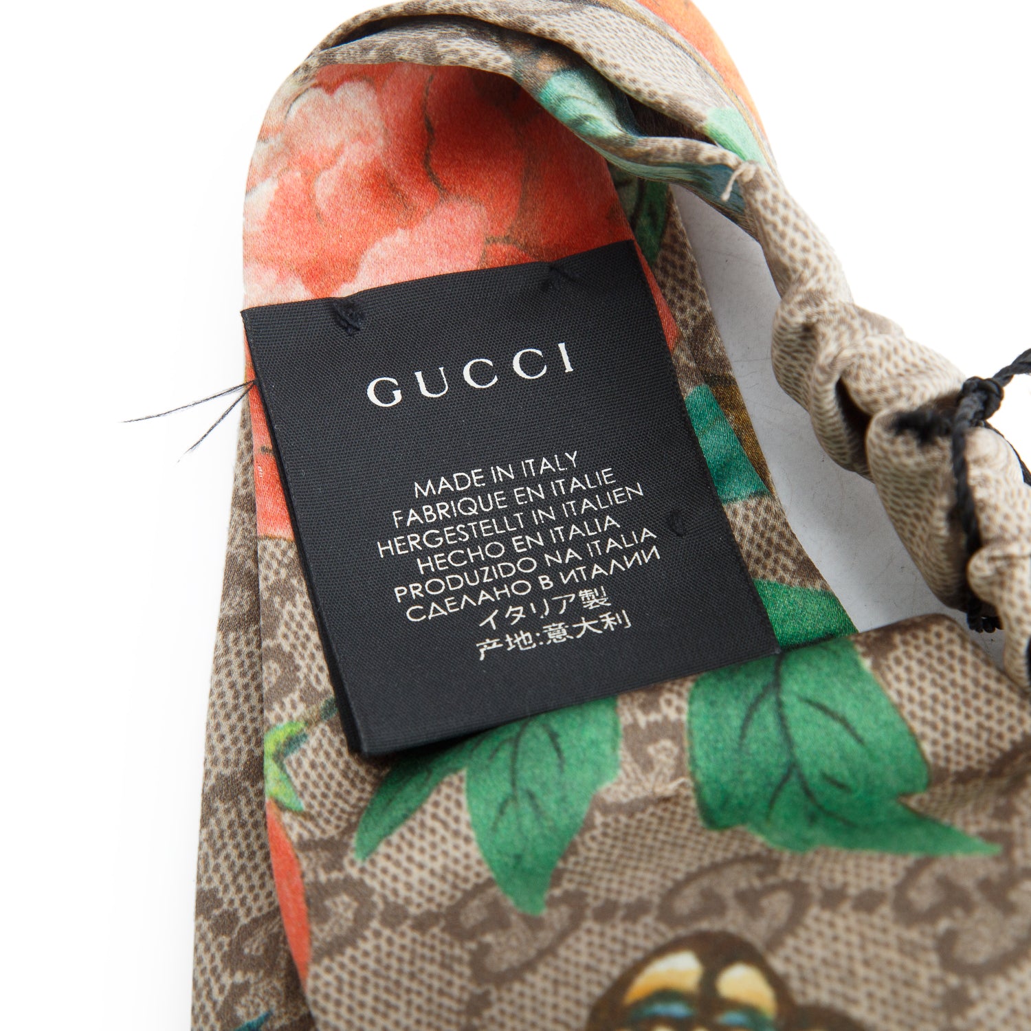 Gucci Monogram Tian Print Silk Duchesse Headband w/ Box & Receipt