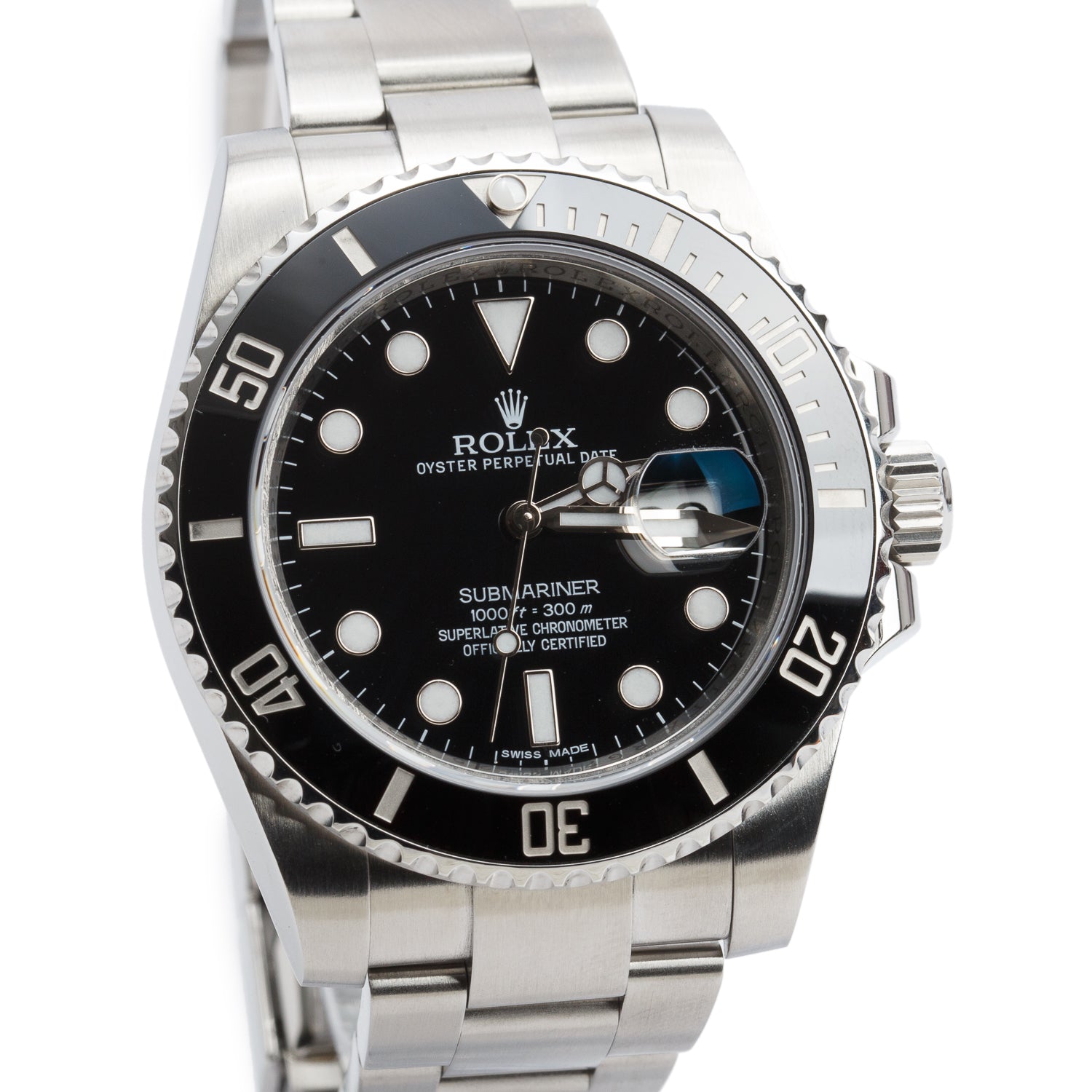 Rolex Stainless Steel Submariner Date 40 MM Automatic Watch Black Dial 116610