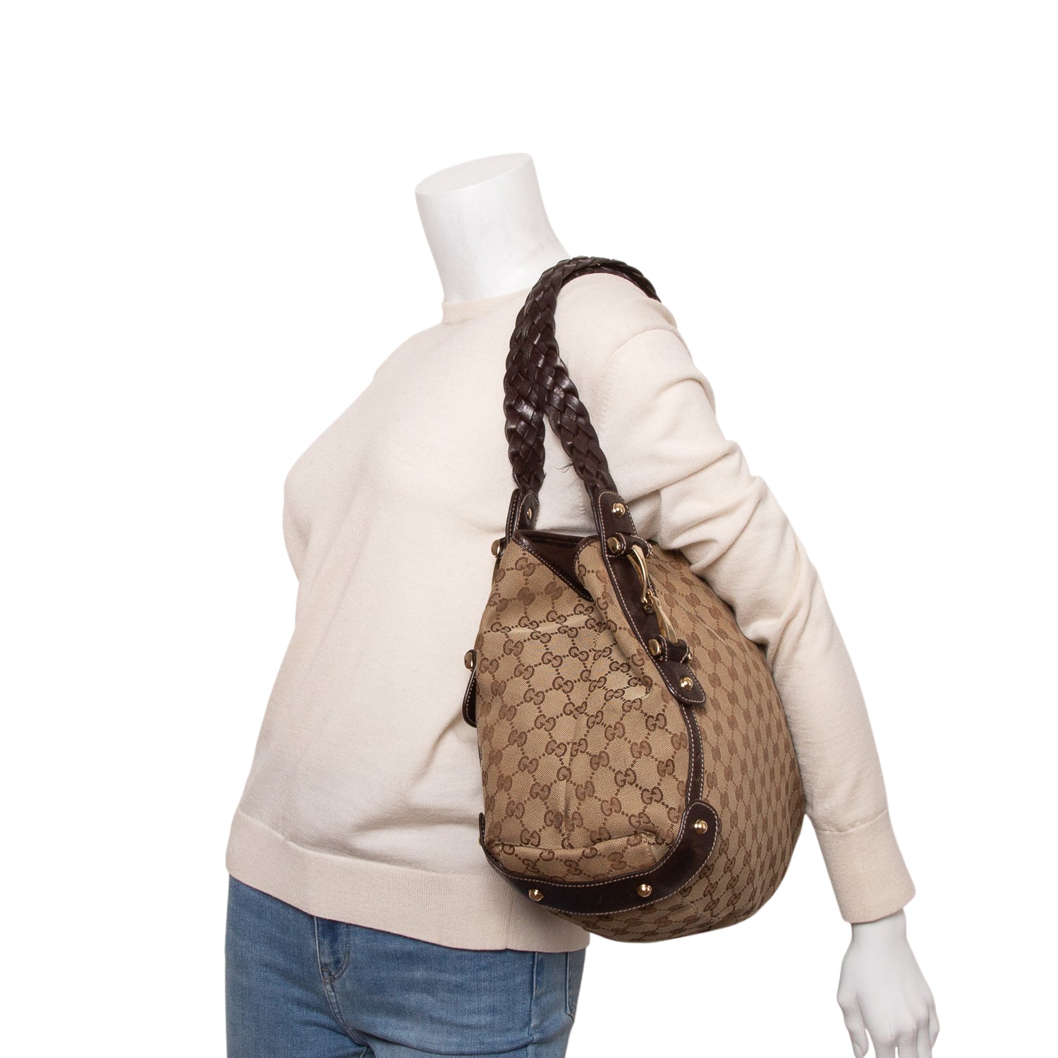 Gucci Brown Monogram Medium Pelham Shoulder Bag