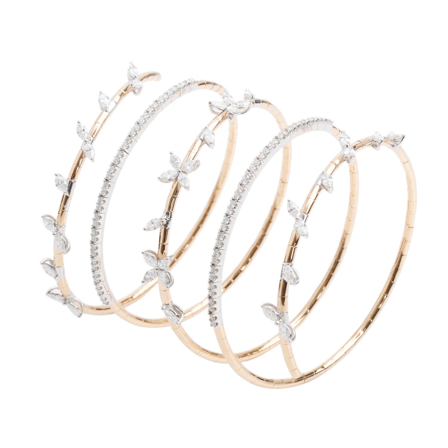 Kilani 18k Yellow Gold 4.85 tcw. Diamond Coil Wrap Bracelet