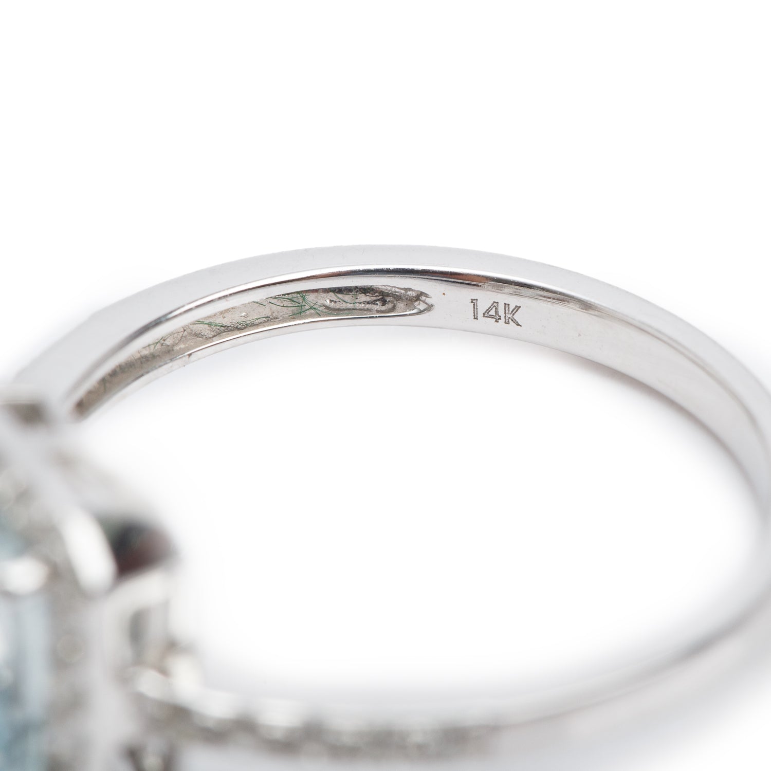 Effy 14k White Gold Aquamarine & Diamond Ring, Size 7