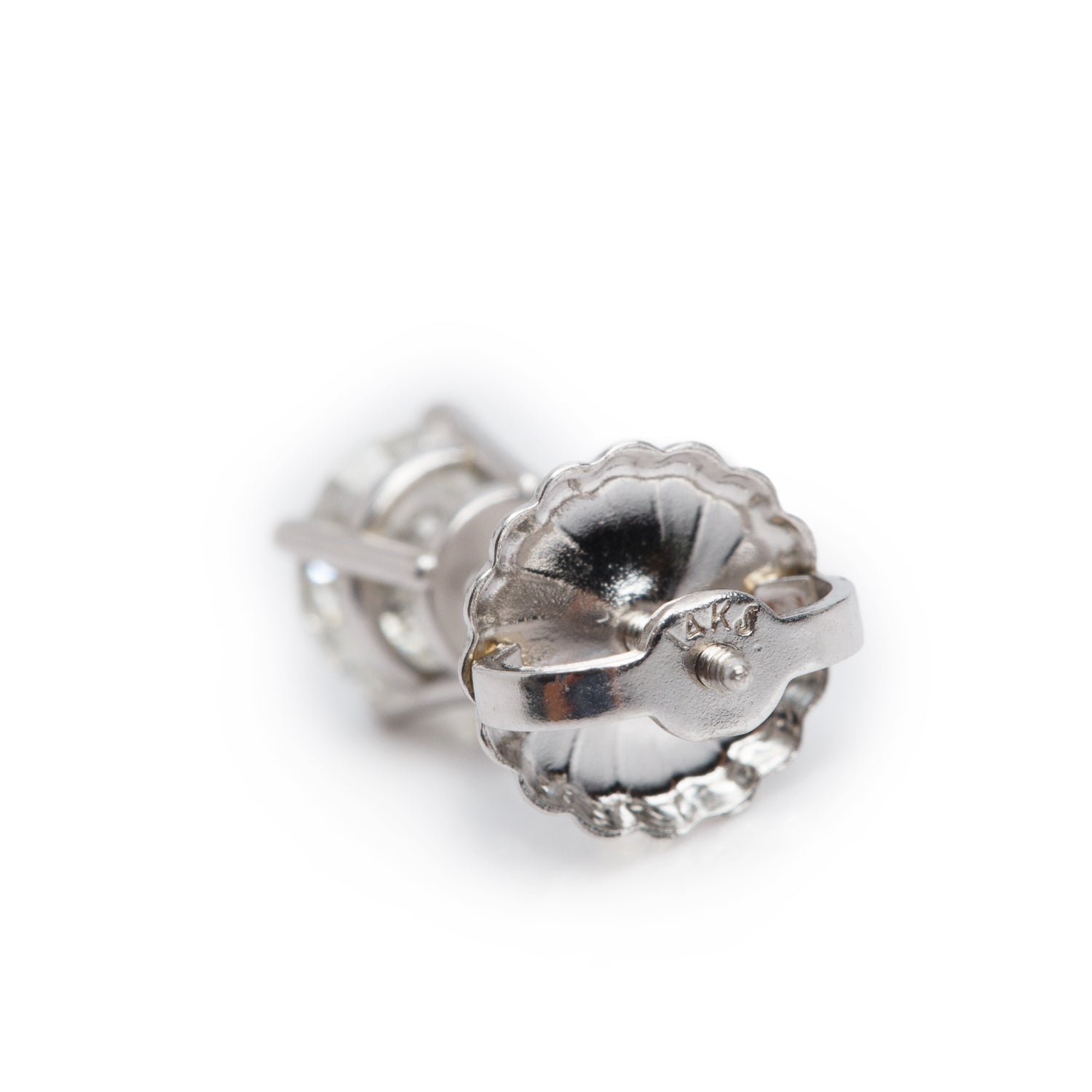 14k White Gold 1.09 tcw. Diamond Stud Earrings