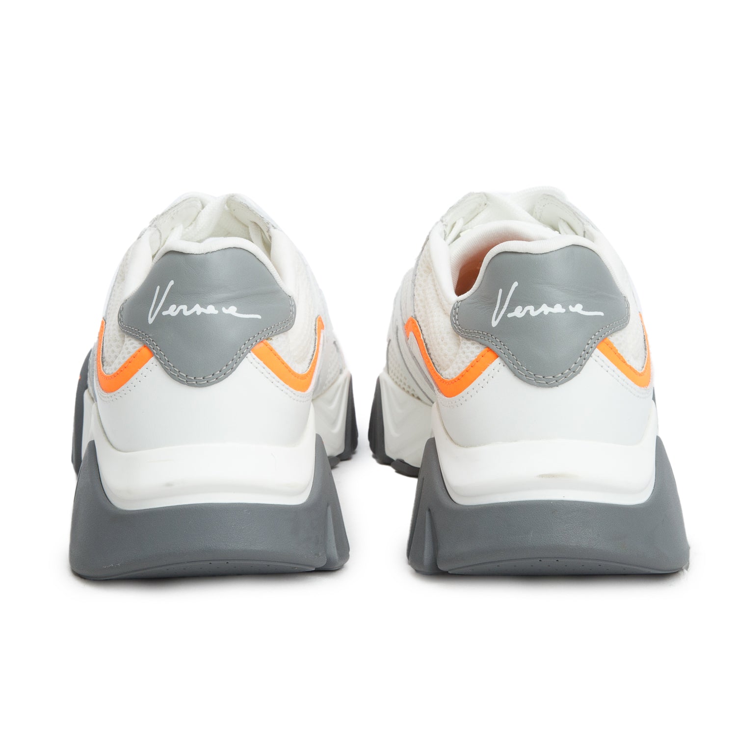 Versace White Leather Mesh Squalo Sneakers, Women's Size 39