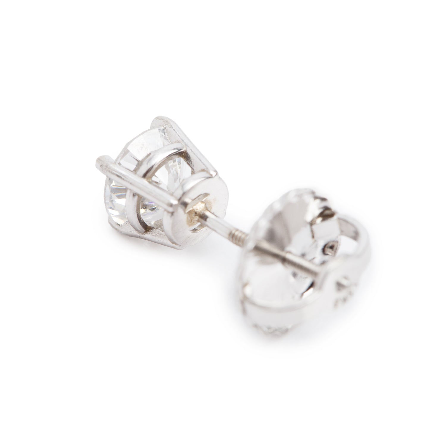 14k White Gold 1.08 tcw. Diamond Stud Earrings