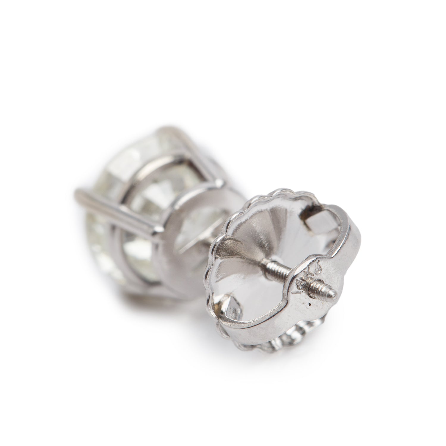 14k White Gold 2.49 tcw. Diamond Stud Earrings