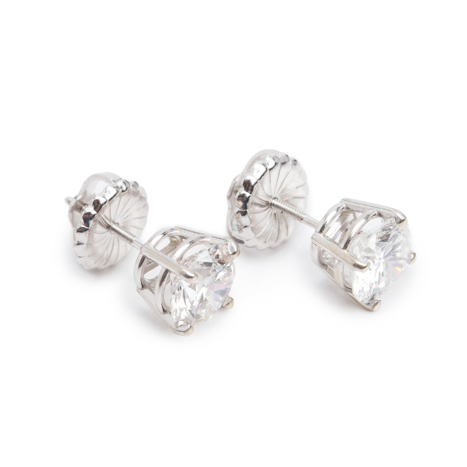14k White Gold 2.32 tcw. Diamond Stud Earrings