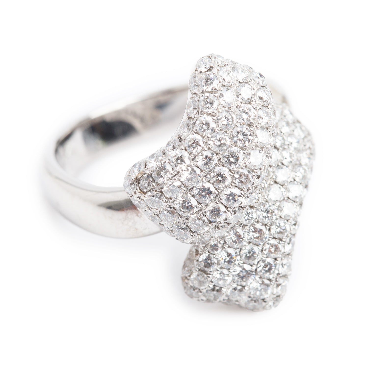 18k White Gold 2.41 tcw. Pave Diamond Cocktail Ring, Size 6.5