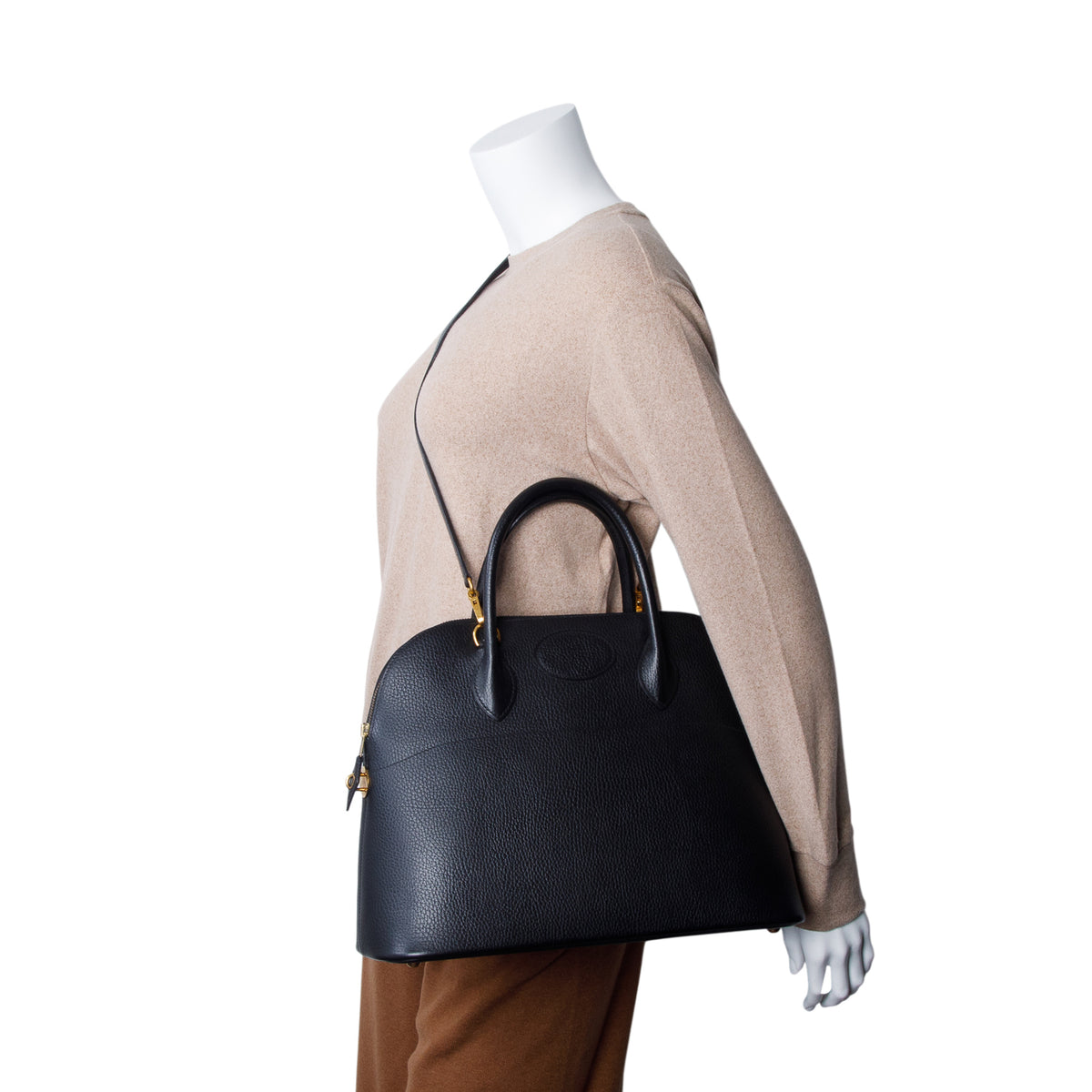 Hermes Vintage Noir Ardennes Bolide 35 w/ Strap