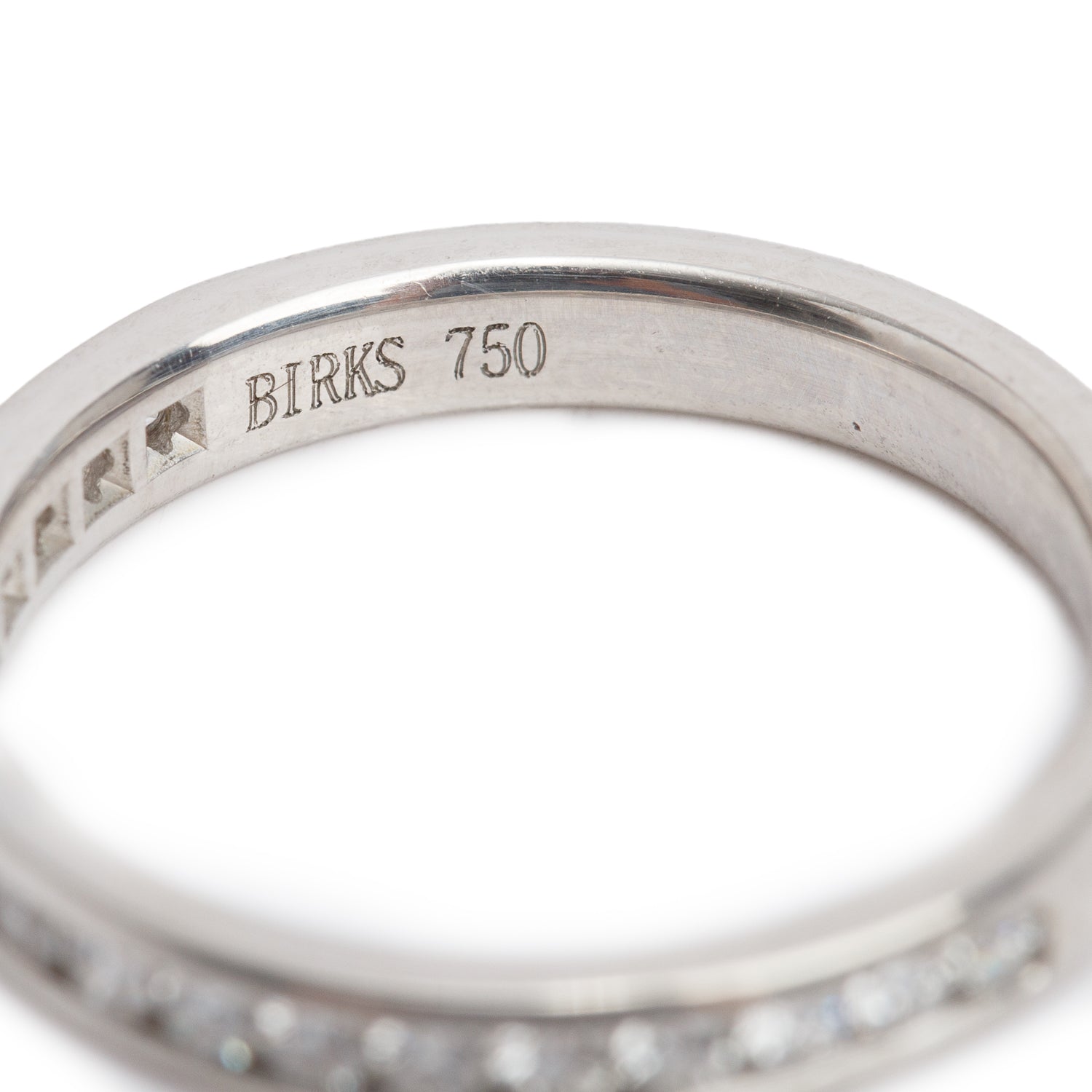 Birks 18k White Gold 0.36 tcw. Half-Eternity Diamond Wedding Band Ring, Size 5.5