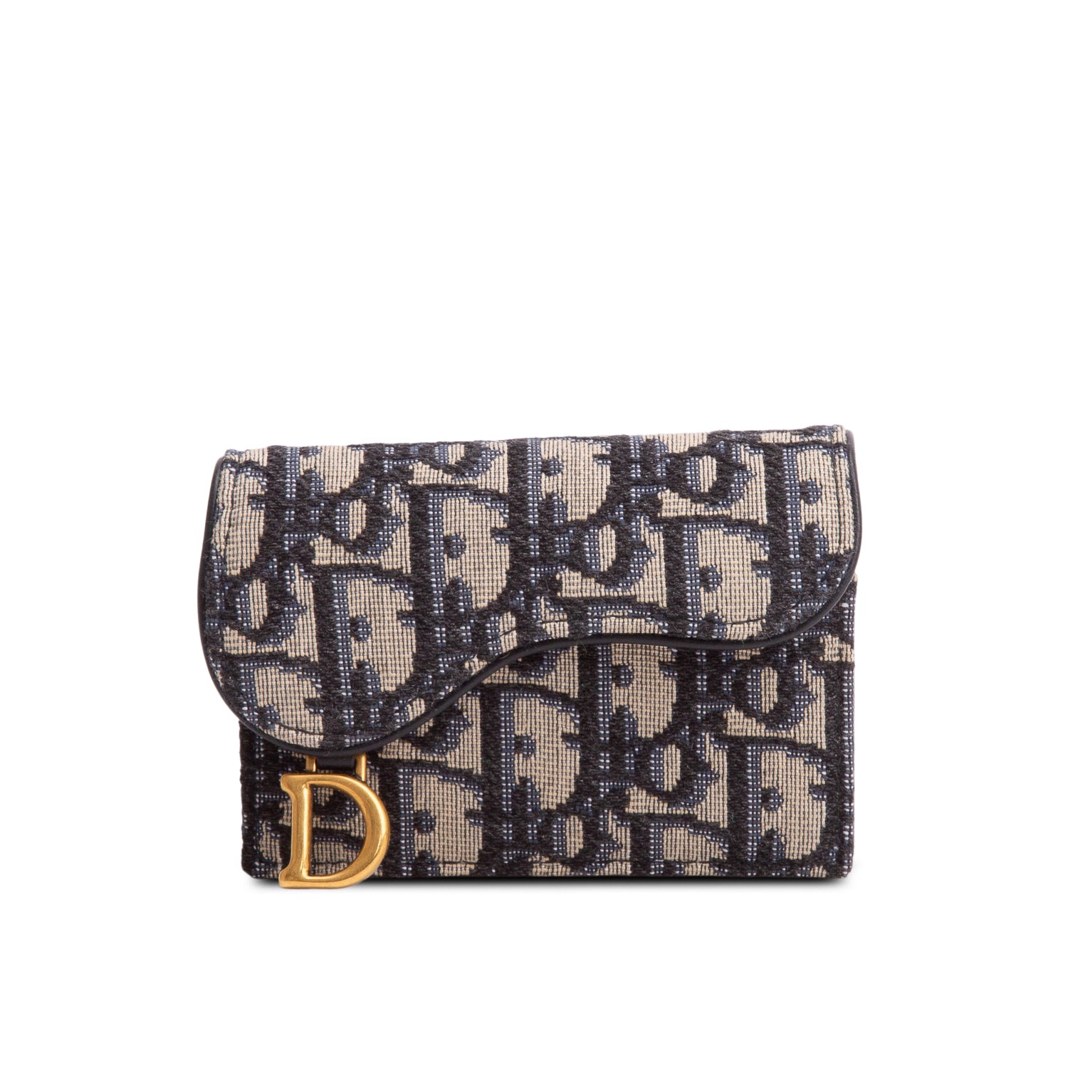 Christian Dior 2021 Oblique Saddle Bloom Flap Card Holder