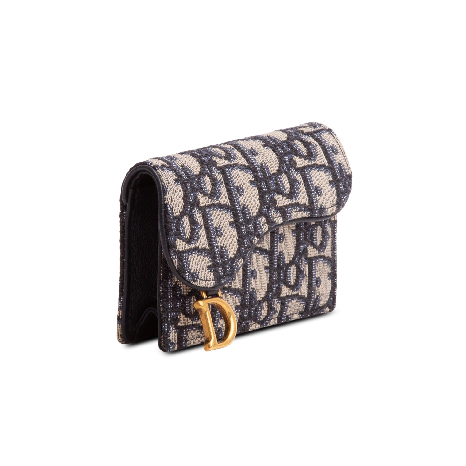 Christian Dior 2021 Oblique Saddle Bloom Flap Card Holder