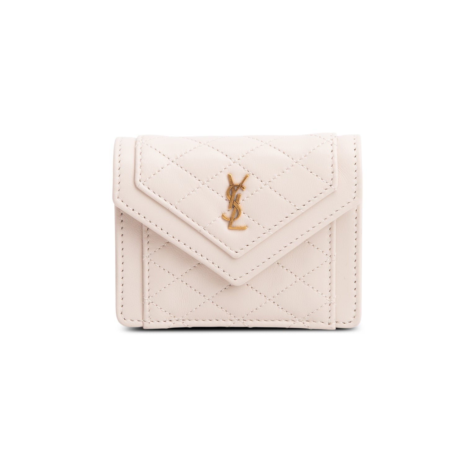 Saint Laurent 2023 Grey Lambskin Quilted Mini Gaby w/ Box