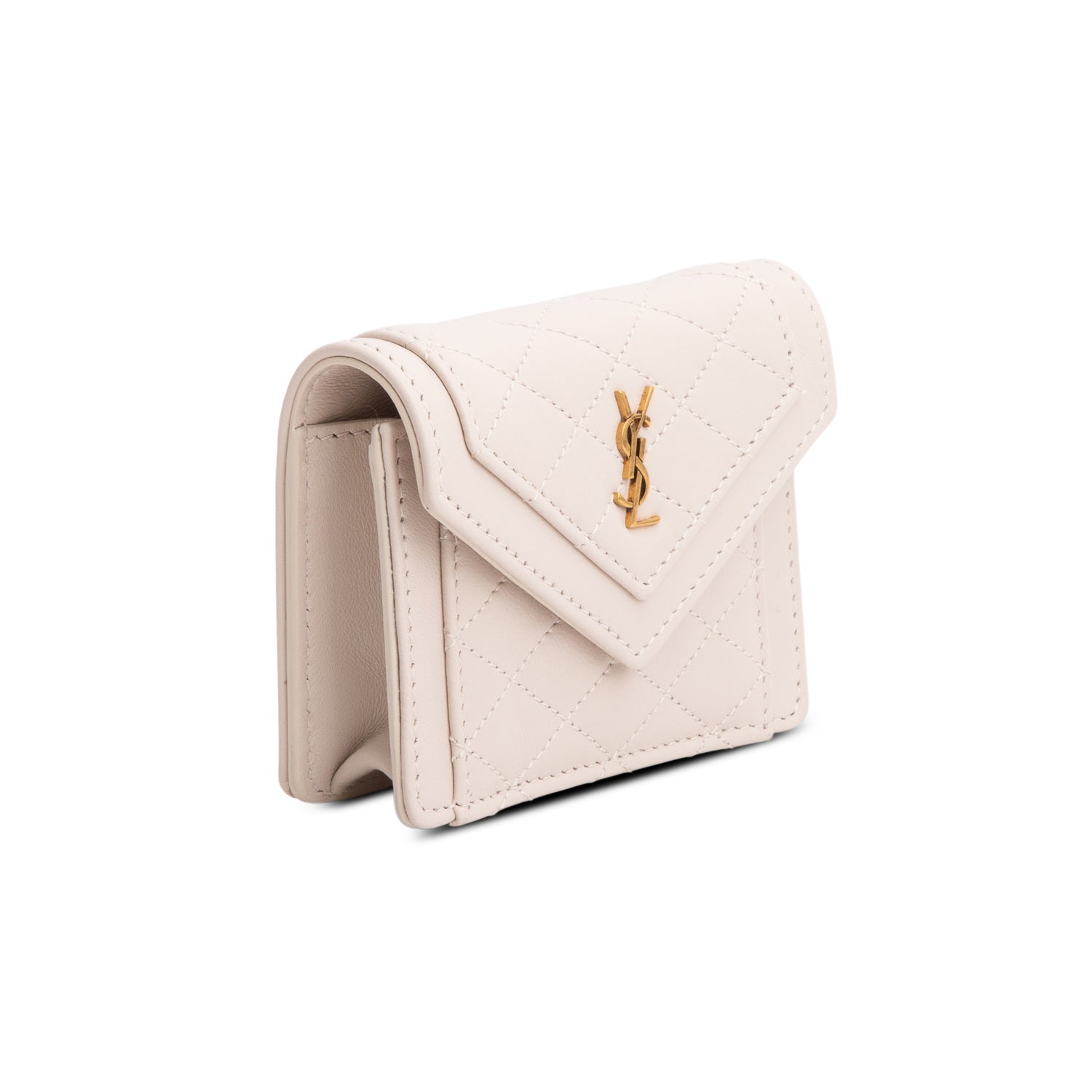 Saint Laurent 2023 Grey Lambskin Quilted Mini Gaby w/ Box