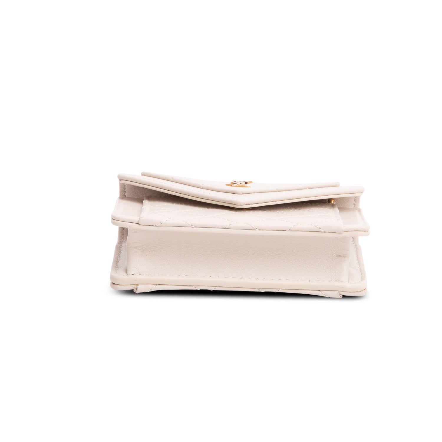 Saint Laurent 2023 Grey Lambskin Quilted Mini Gaby w/ Box